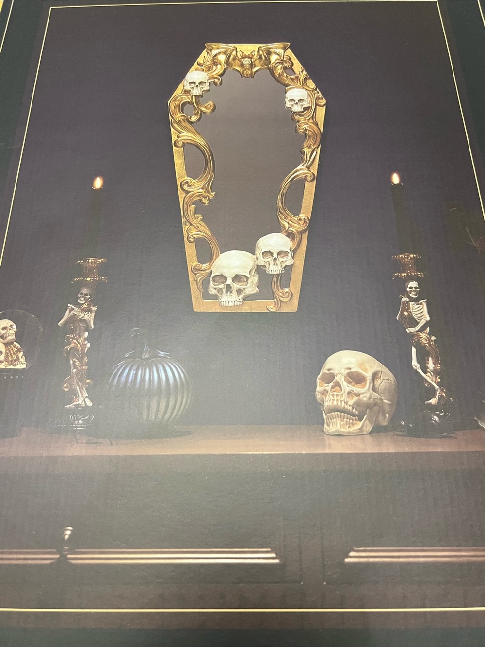 Christian Siriano Bat & Skull Gold Mirror - Picture 3 of 7